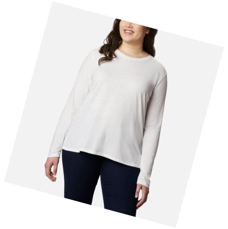 Dámské Mikina Columbia Solar Shield Long Sleeve Plus Size Bílé | IZTX-65079