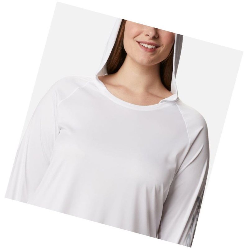 Dámské Mikina s Kapucí Columbia PFG Tidal Plus Size Bílé Šedé | KNYP-31602