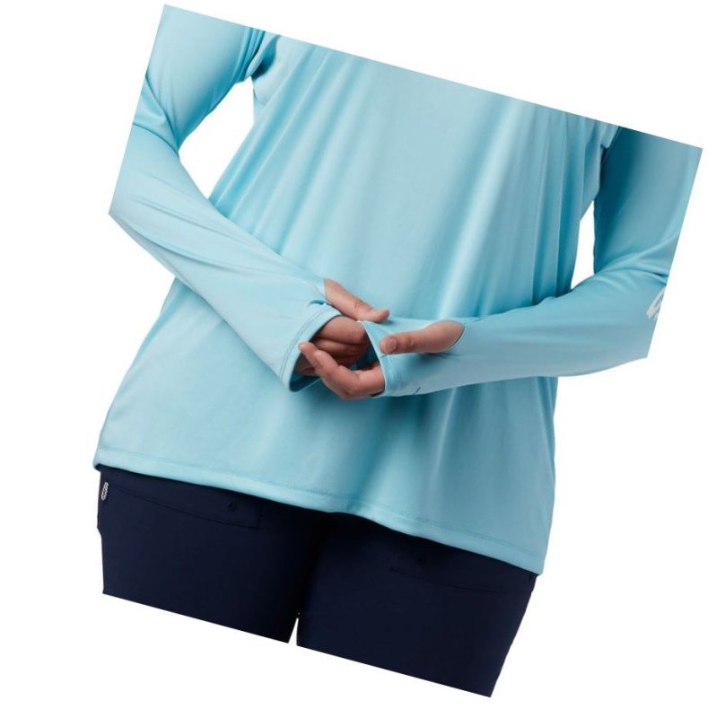 Dámské Mikina s Kapucí Columbia PFG Tidal Plus Size Blankyt Bílé | FXVP-48530