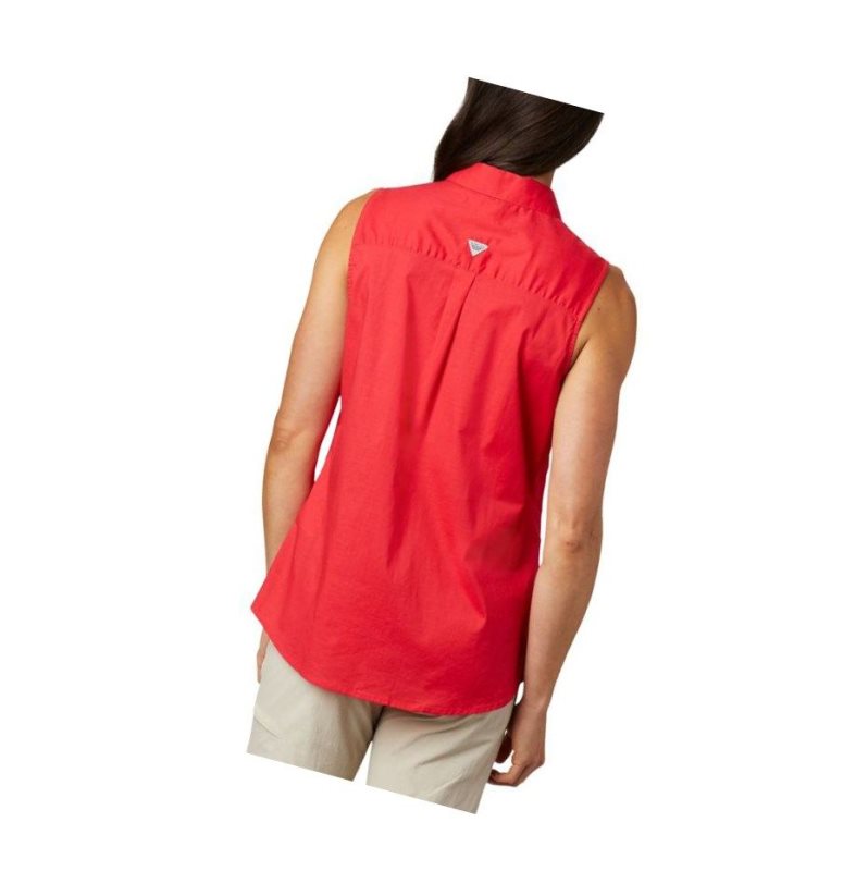 Dámské PFG Fishing Columbia PFG Bonehead Stretch Sleeveless Červené | TQGN-98453