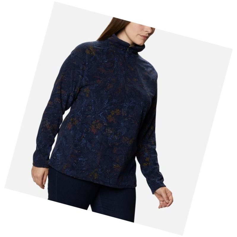 Dámské Pulovr Columbia Glacial IV Print Half Zip Plus Size Tmavě Blankyt | RNMO-13976