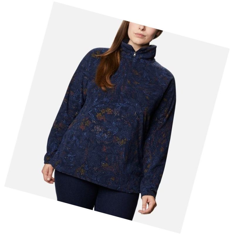 Dámské Pulovr Columbia Glacial IV Print Half Zip Plus Size Tmavě Blankyt | RNMO-13976