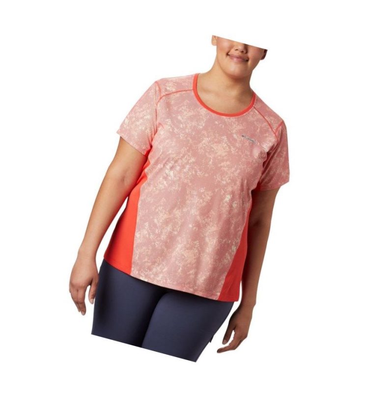 Dámské Tričko Columbia Solar Chill 2.0 Short Sleeve Plus Size Červené | VIHW-15926