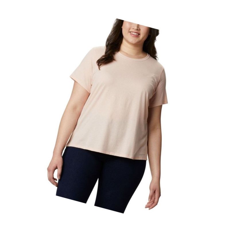 Dámské Tričko Columbia Solar Shield Short Sleeve Plus Size Růžové | RUAI-58241