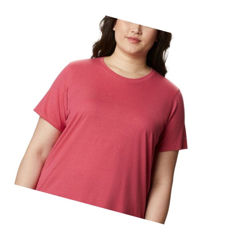 Dámské Tričko Columbia Solar Shield Short Sleeve Plus Size Růžové | KQFO-91364