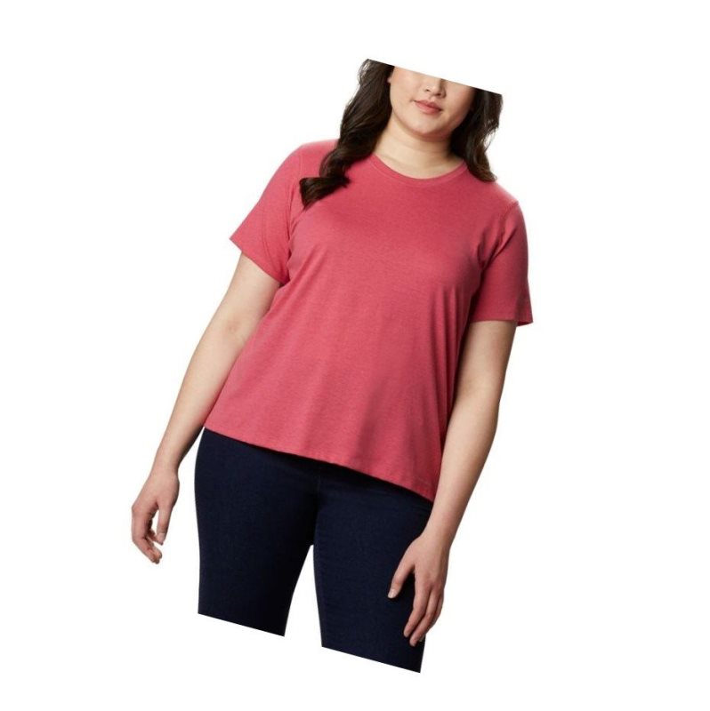 Dámské Tričko Columbia Solar Shield Short Sleeve Plus Size Růžové | KQFO-91364