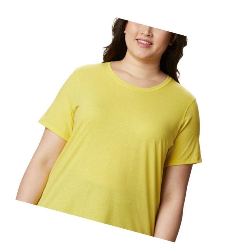 Dámské Tričko Columbia Solar Shield Short Sleeve Plus Size Žluté | IDUE-45739