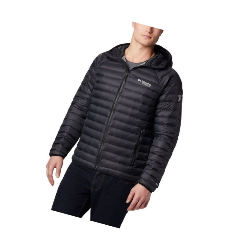 Pánské Bundy Columbia Alpha Trail Hooded Down Černé | TWFL-52714