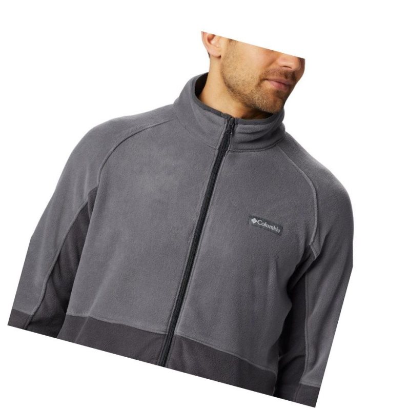 Pánské Bundy Columbia Basin Trail Full Zip Fleece Big Tmavě Šedé | CUOE-29803