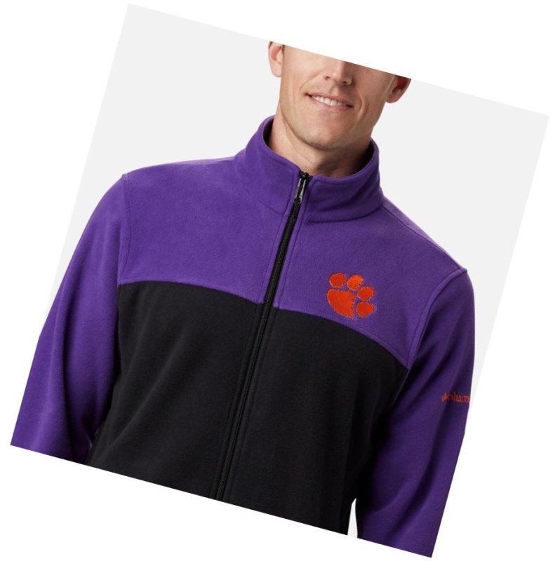 Pánské Bundy Columbia Collegiate Flanker III Fleece - Clemson Fialové Černé | NLAI-13067