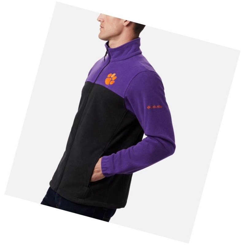 Pánské Bundy Columbia Collegiate Flanker III Fleece - Clemson Fialové Černé | NLAI-13067