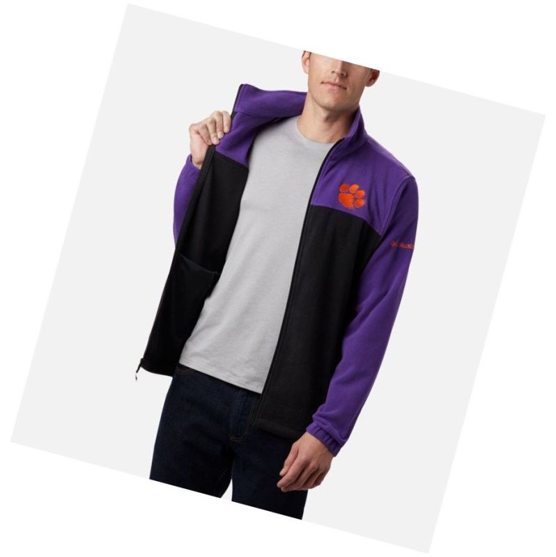 Pánské Bundy Columbia Collegiate Flanker III Fleece - Clemson Fialové Černé | NLAI-13067