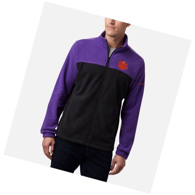 Pánské Bundy Columbia Collegiate Flanker III Fleece - Clemson Fialové Černé | NLAI-13067