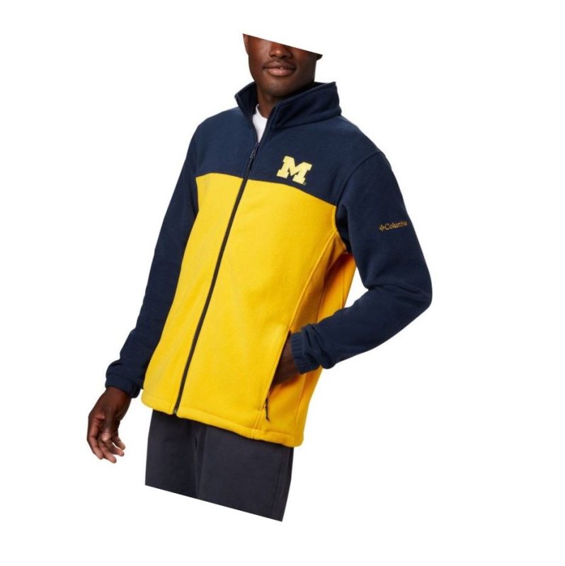 Pánské Bundy Columbia Collegiate Flanker III Fleece - Michigan Tmavě Blankyt Žluté | LFRY-94207