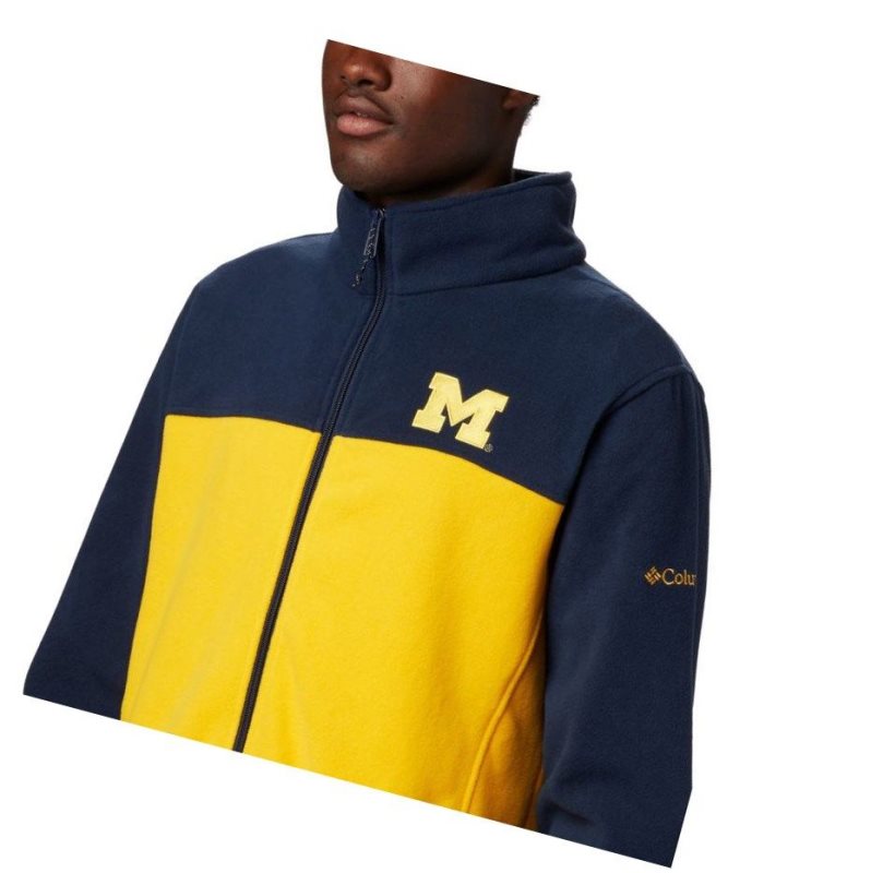 Pánské Bundy Columbia Collegiate Flanker III Fleece - Michigan Tmavě Blankyt Žluté | LFRY-94207