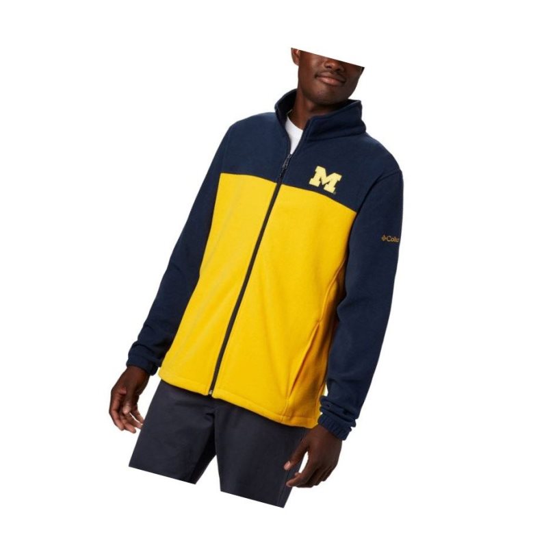 Pánské Bundy Columbia Collegiate Flanker III Fleece - Michigan Tmavě Blankyt Žluté | LFRY-94207