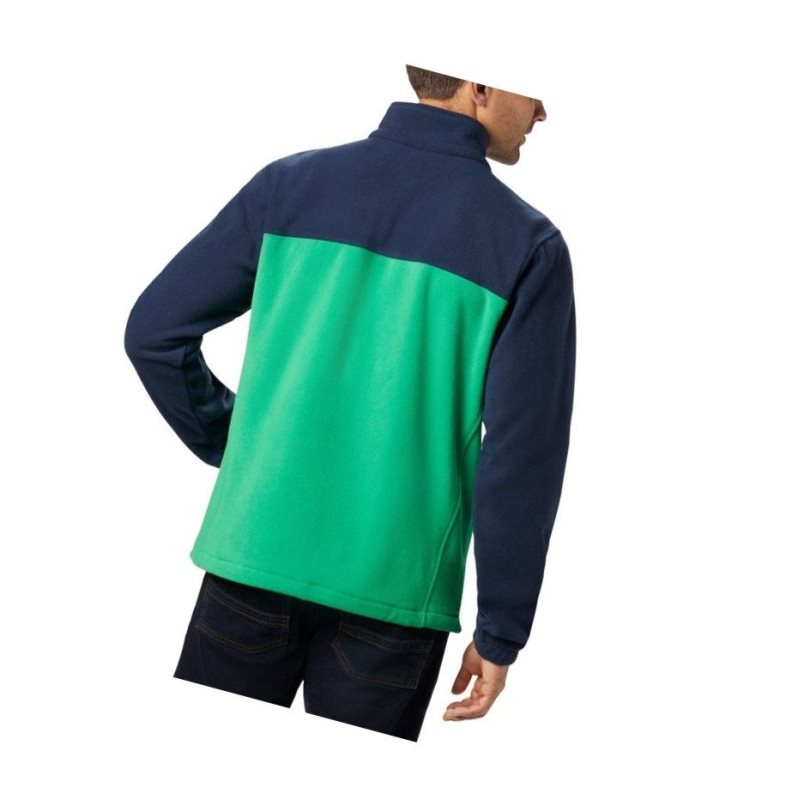 Pánské Bundy Columbia Collegiate Flanker III Fleece - Notre Dame Tmavě Blankyt Zelene | GTFU-65830