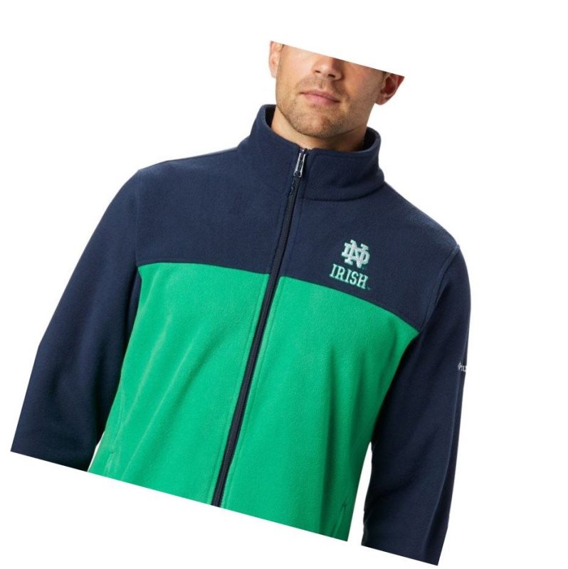 Pánské Bundy Columbia Collegiate Flanker III Fleece - Notre Dame Tmavě Blankyt Zelene | GTFU-65830