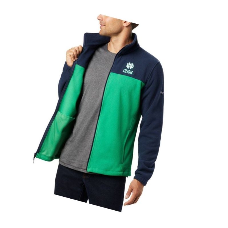 Pánské Bundy Columbia Collegiate Flanker III Fleece - Notre Dame Tmavě Blankyt Zelene | GTFU-65830