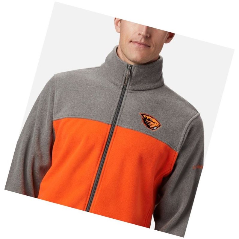 Pánské Bundy Columbia Collegiate Flanker III Fleece - Oregon State Šedé Hnědé Oranžové | ZUNV-01956