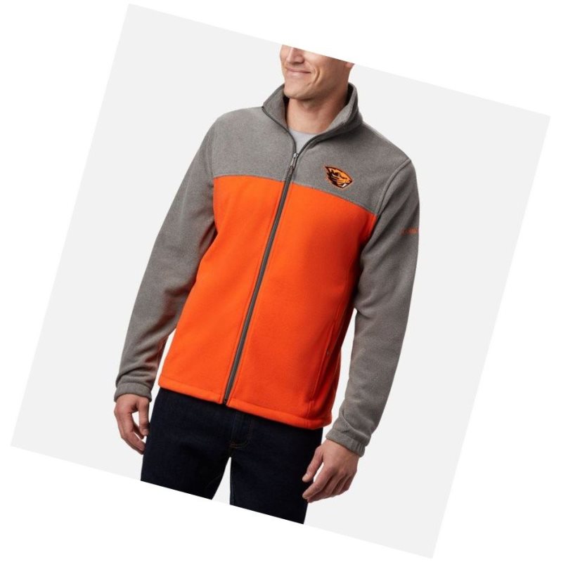 Pánské Bundy Columbia Collegiate Flanker III Fleece - Oregon State Šedé Hnědé Oranžové | ZUNV-01956