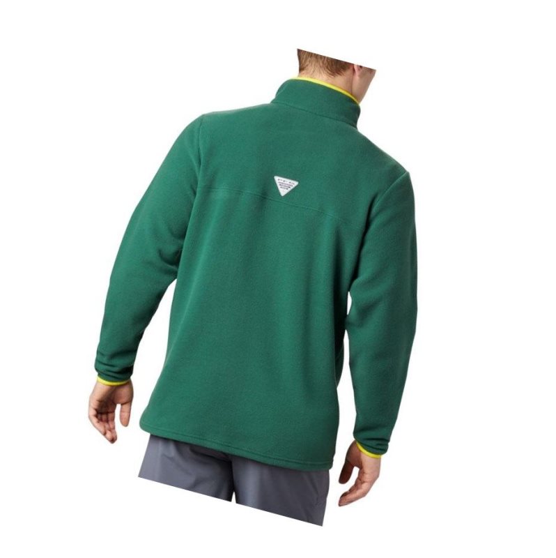 Pánské Bundy Columbia Collegiate PFG Harborside Fleece - Oregon Zelene | RDEP-84213