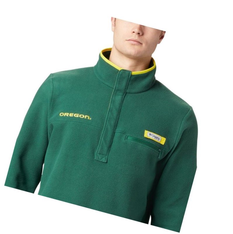 Pánské Bundy Columbia Collegiate PFG Harborside Fleece - Oregon Zelene | RDEP-84213