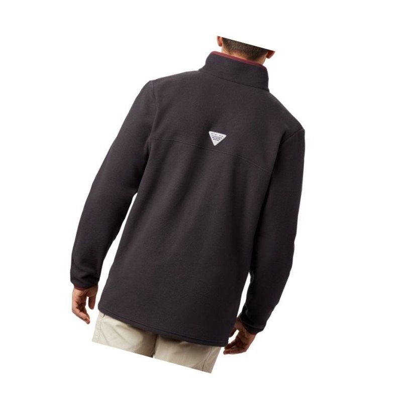 Pánské Bundy Columbia Collegiate PFG Harborside Fleece - Texas A & M Černé | NIHB-12736