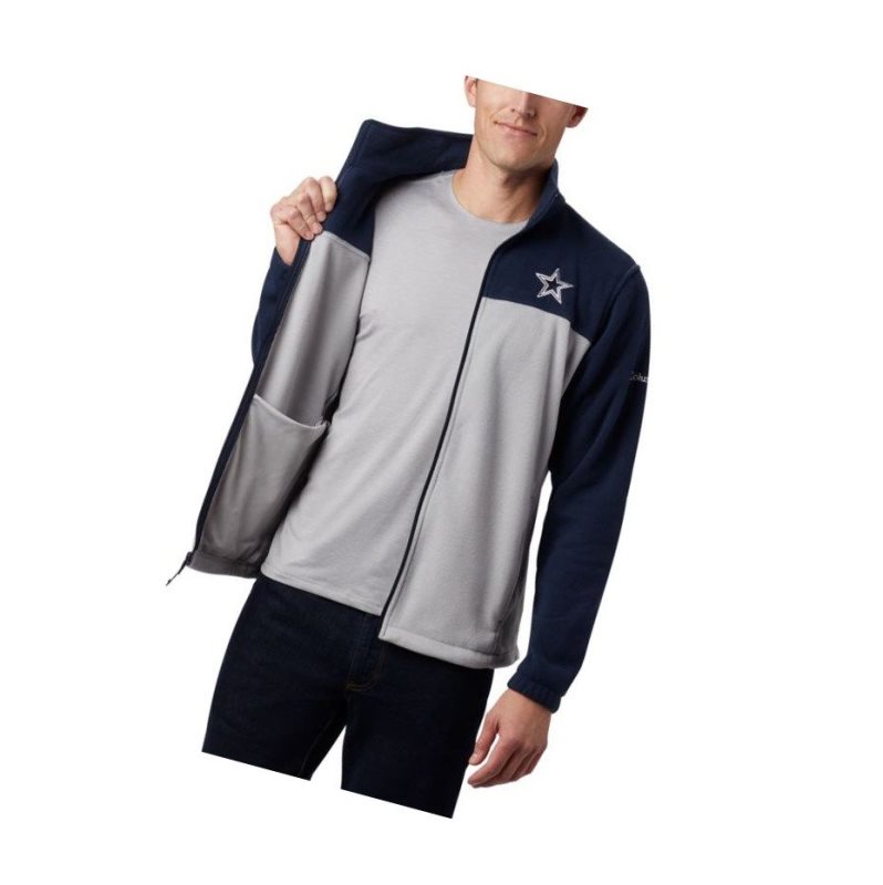 Pánské Bundy Columbia Flanker III Full Zip Fleece - Dallas Cowboys Tmavě Blankyt Šedé | UWYN-42975