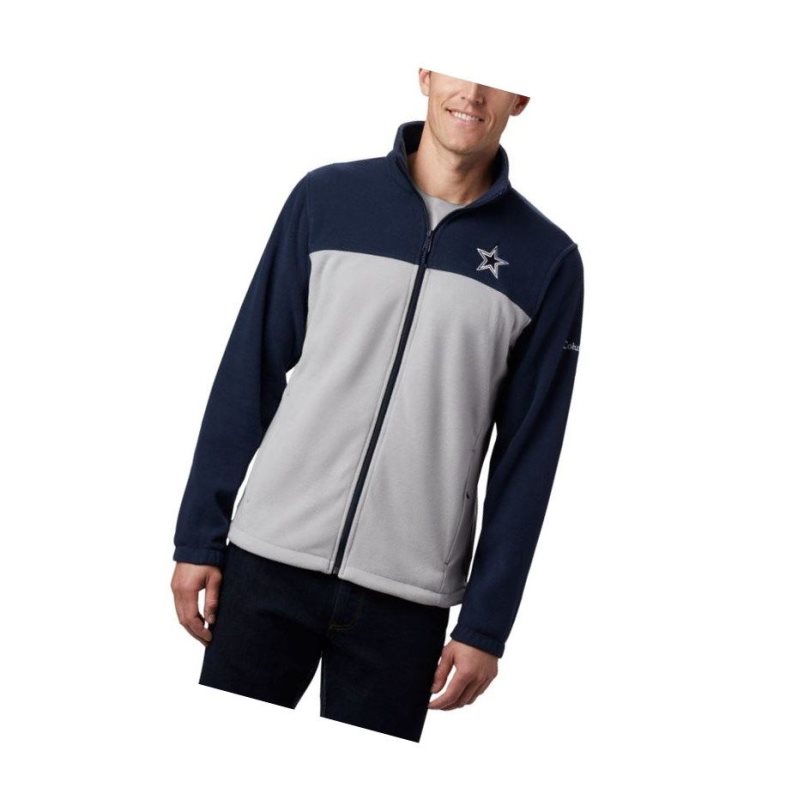 Pánské Bundy Columbia Flanker III Full Zip Fleece - Dallas Cowboys Tmavě Blankyt Šedé | UWYN-42975