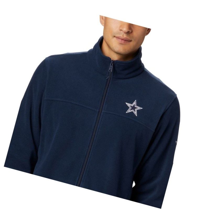 Pánské Bundy Columbia Flanker III Full Zip Fleece - Dallas Cowboys Tmavě Blankyt | CJVL-21976