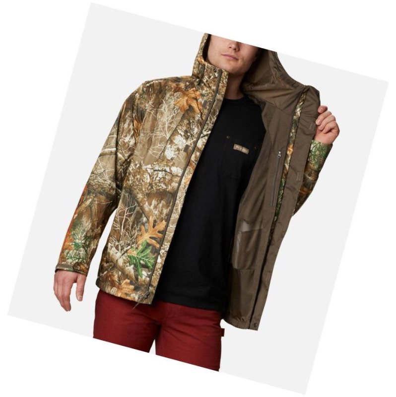 Pánské Bundy Columbia PHG Camo Rain Hnědé | SWXM-49025