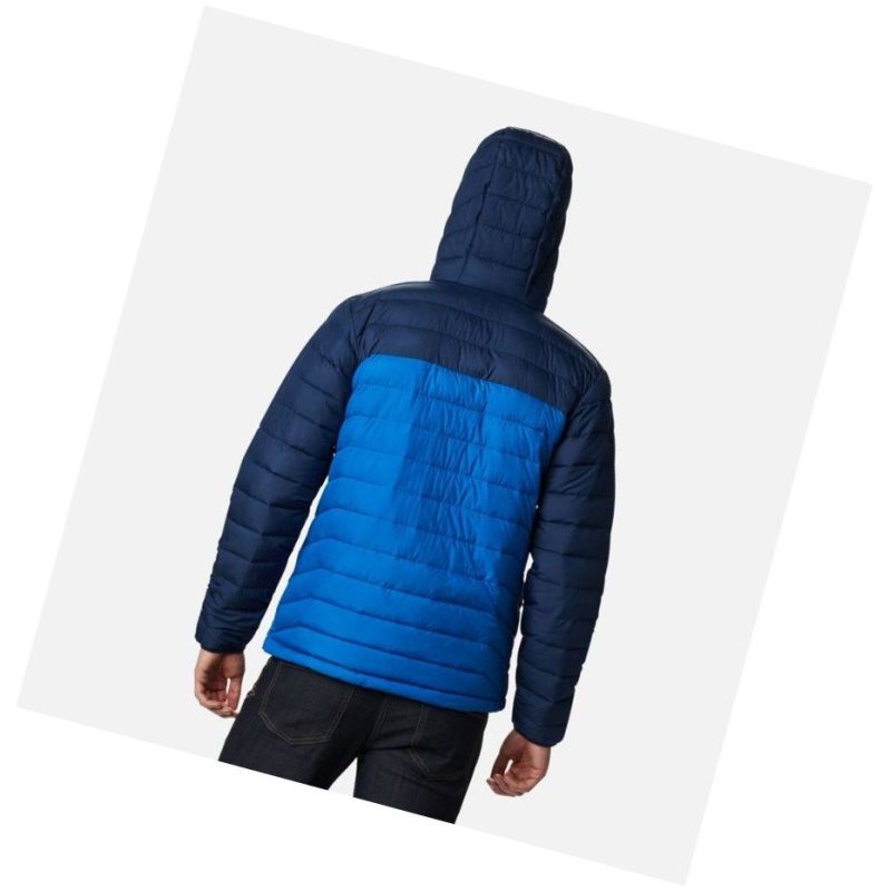 Pánské Bundy Columbia Powder Lite Hooded Insulated Světle Indigo Tmavě Blankyt | LDPJ-39418