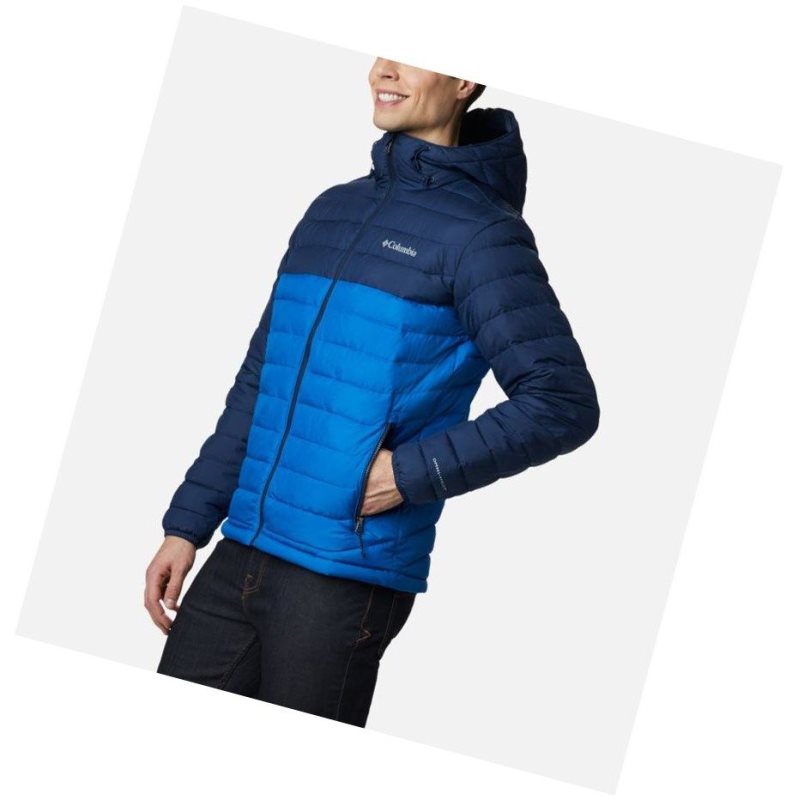 Pánské Bundy Columbia Powder Lite Hooded Insulated Světle Indigo Tmavě Blankyt | LDPJ-39418