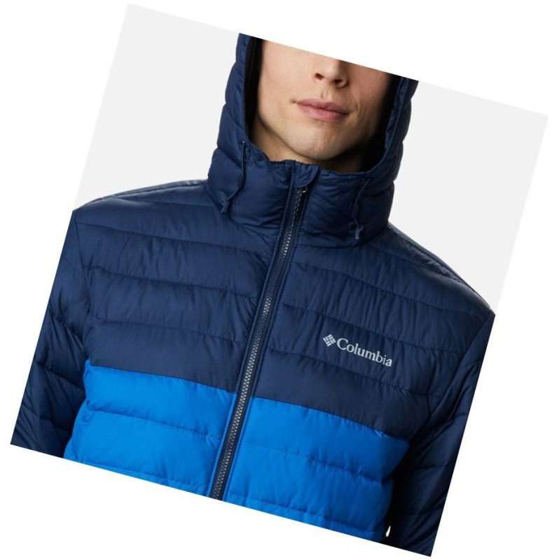 Pánské Bundy Columbia Powder Lite Hooded Insulated Světle Indigo Tmavě Blankyt | LDPJ-39418