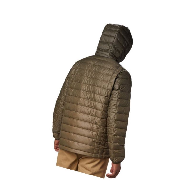 Pánské Bundy Columbia Voodoo Falls 590 TurboDown Hooded Big Olivy Zelené | HPAB-28465