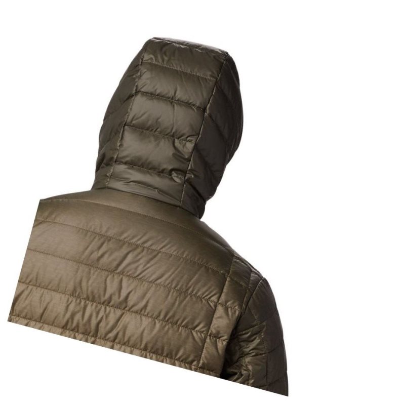 Pánské Bundy Columbia Voodoo Falls 590 TurboDown Hooded Big Olivy Zelené | HPAB-28465