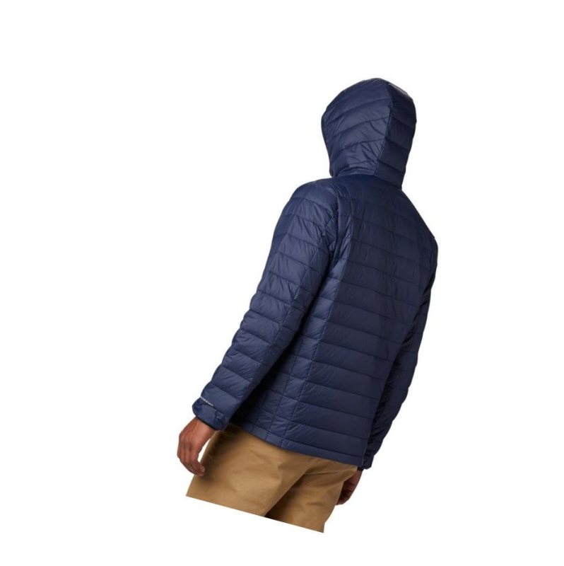 Pánské Bundy Columbia Voodoo Falls 590 TurboDown Hooded Big Tmavě Blankyt | FXNY-84192