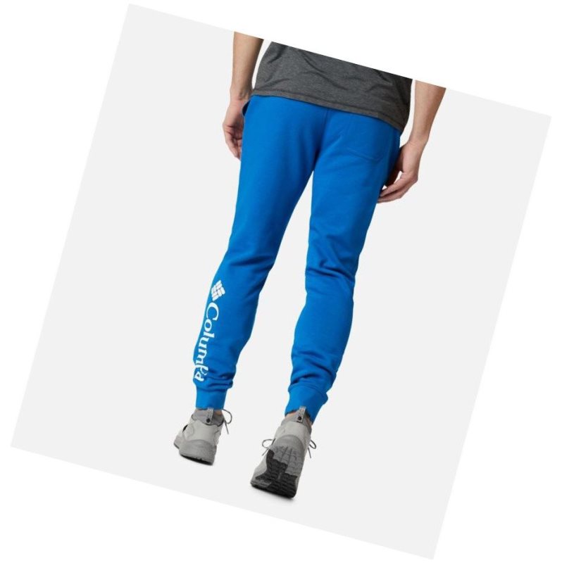 Pánské Kalhoty Columbia CSC Logo Fleece Jogger II Světle Indigo Bílé | XAZR-81345