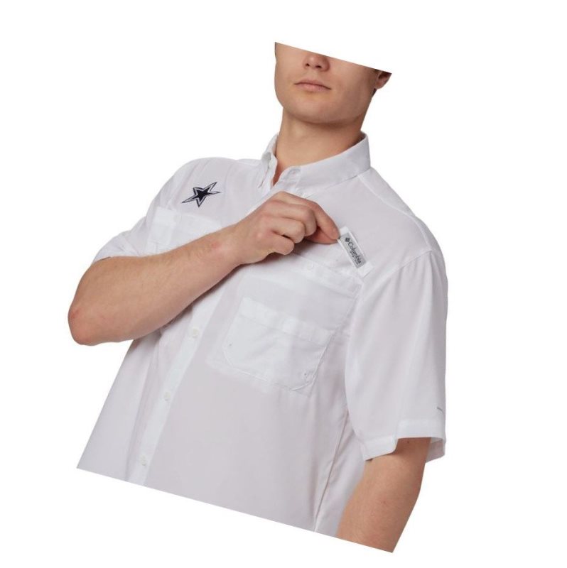 Pánské Košile Columbia PFG Tamiami Short Sleeve - Dallas Cowboys Bílé | SCBK-63759