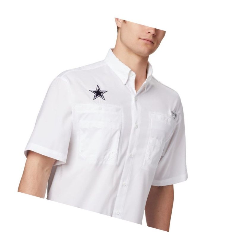 Pánské Košile Columbia PFG Tamiami Short Sleeve - Dallas Cowboys Bílé | SCBK-63759