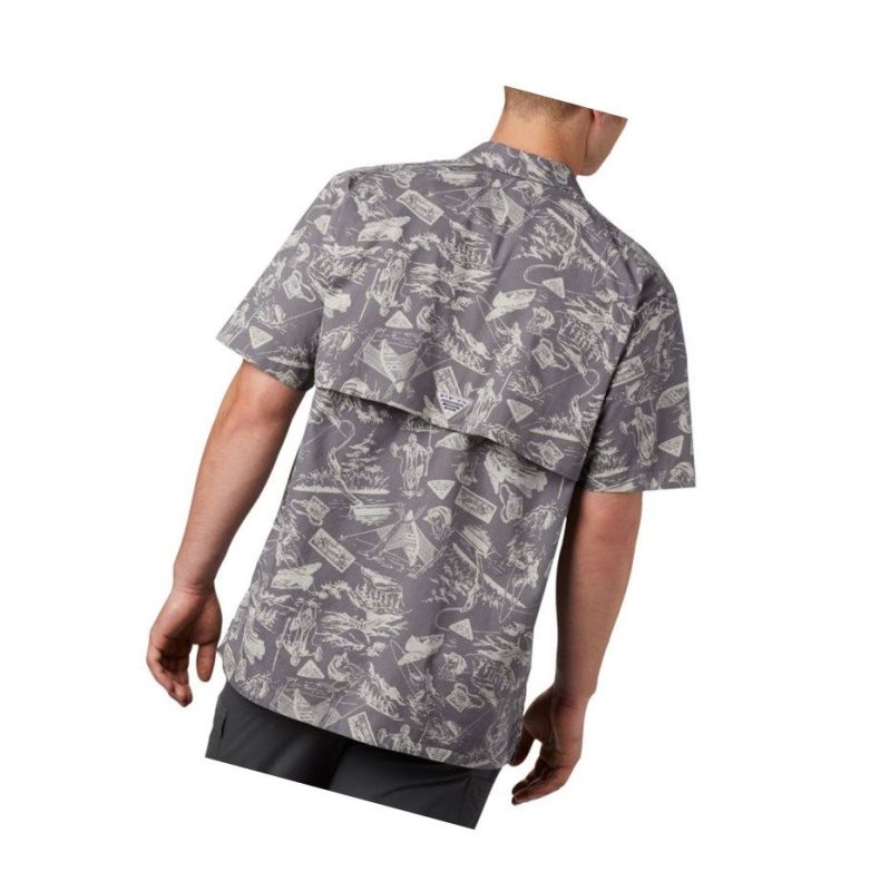 Pánské Košile Columbia PFG Trollers Best Short Sleeve Tall Šedé Světle Blankyt | QSWV-65297