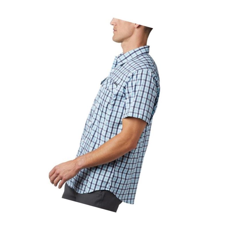 Pánské Košile Columbia Silver Ridge Lite Plaid Short Sleeve Tmavě Blankyt | NATZ-93864