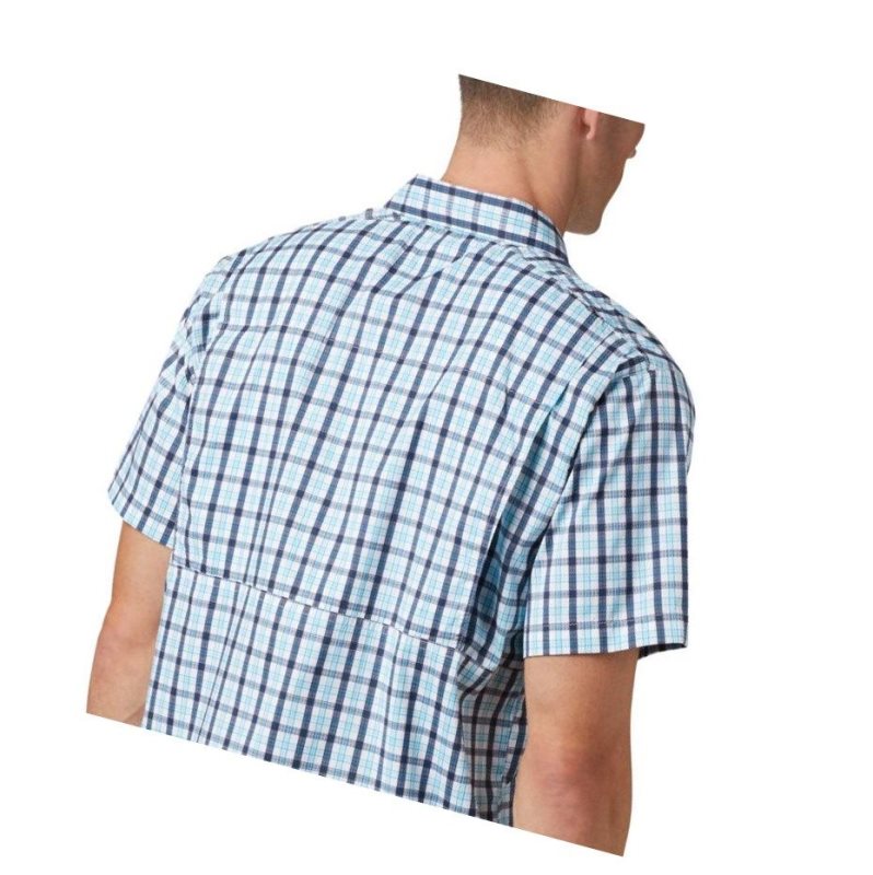 Pánské Košile Columbia Silver Ridge Lite Plaid Short Sleeve Tmavě Blankyt | NATZ-93864