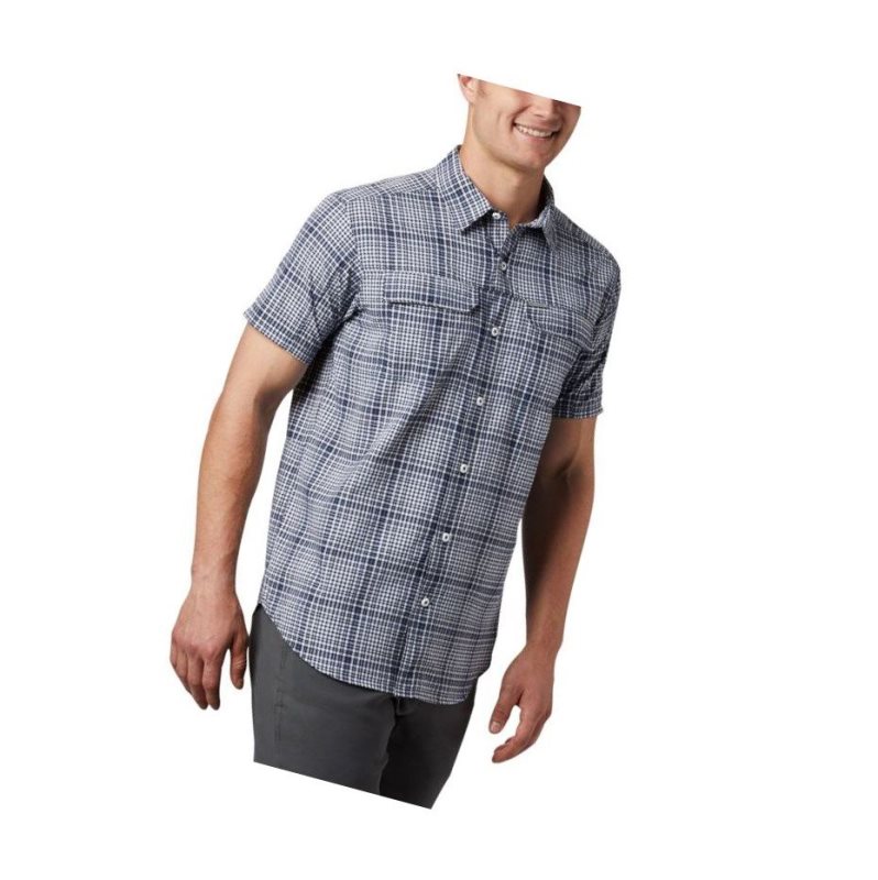 Pánské Košile Columbia Silver Ridge Short Sleeve Seersucker Tmavě Blankyt | NAED-75819