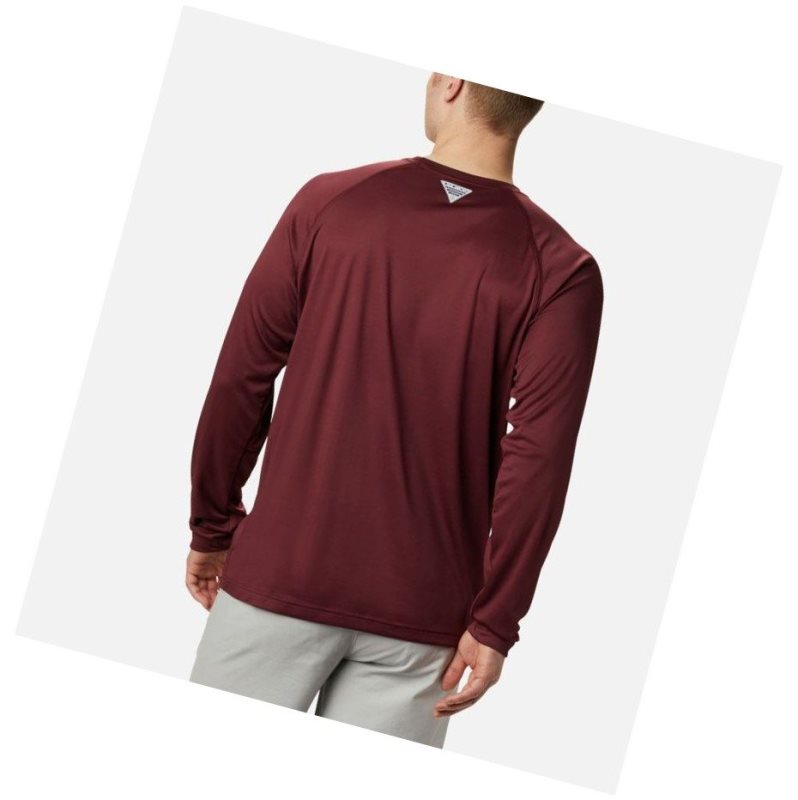 Pánské Mikina Columbia Collegiate PFG Terminal Tackle Long Sleeve - Virginia Tech Tmavě Vínové Hnědé Oranžové | YLZV-63795