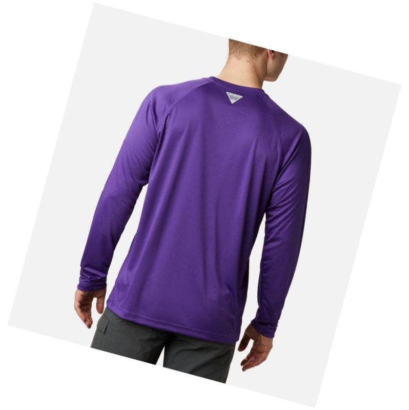 Pánské Mikina Columbia Collegiate PFG Terminal Tackle Long Sleeve - LSU Fialové Žluté | GPHF-53460