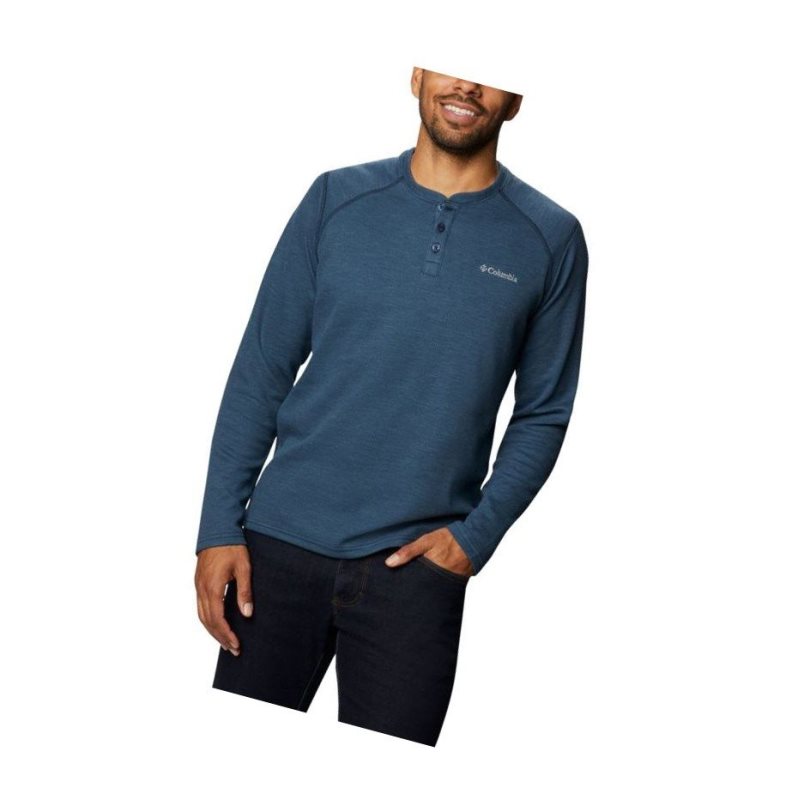 Pánské Mikina Columbia Hayden Island Henley Tmavě Blankyt | ZKOB-68430