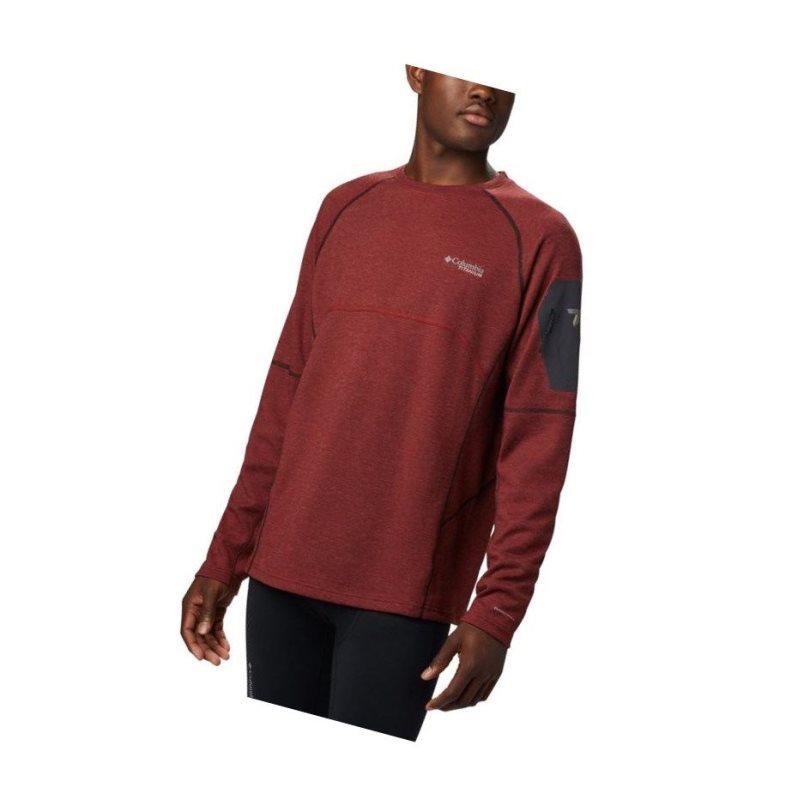 Pánské Mikina Columbia Mount Defiance Long Sleeve Crew Neck Big Červené Černé | BOWE-60493