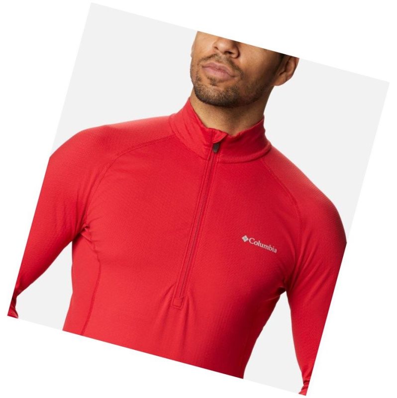 Pánské Mikina Columbia Omni-Heat 3D Knit Half Zip II Baselayer Blankyt Červené | KRWZ-85640